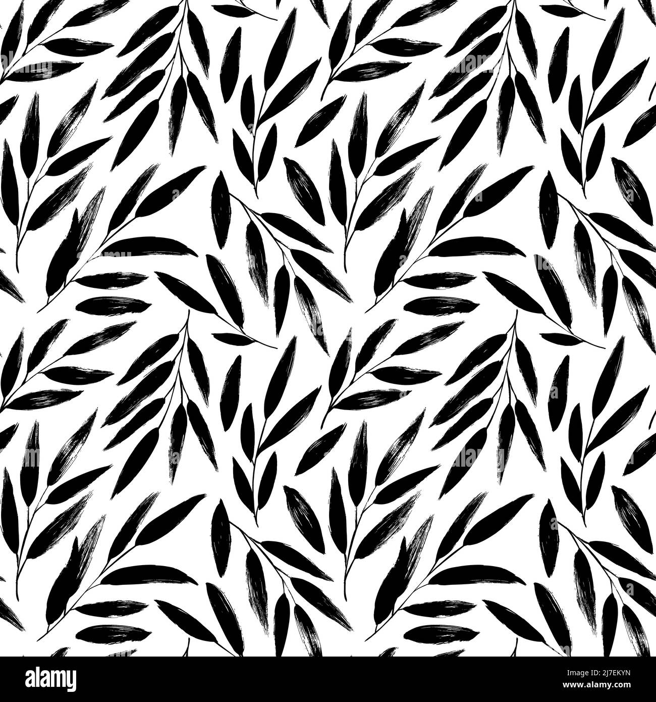 Motif vectoriel sans couture avec feuilles d'olive dessinées à la main. Illustration de Vecteur
