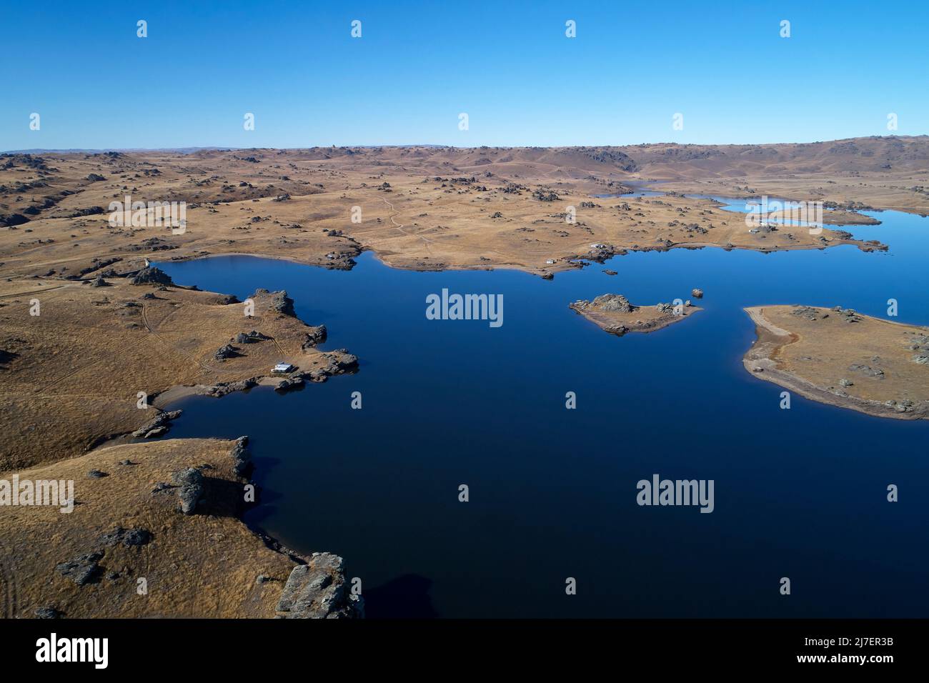 Barrage de Poolburn, Central Otago, Île du Sud, Nouvelle-Zélande - drone aérien Banque D'Images