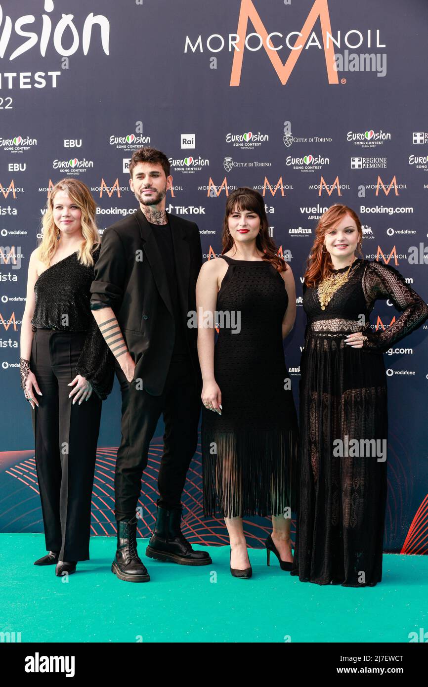 Turin, Italie, 08/05/2022, Alan et Ahez pour la France assistent à la cérémonie d'ouverture du Concours Eurovision de la chanson qui s'est tenue au Palais Royal de Venaria Reale près de Turin. Venaria Reale (Italie) le 8th mai 2022. Photo de Marco Piovanotto/ABACAPRESS.COM Banque D'Images