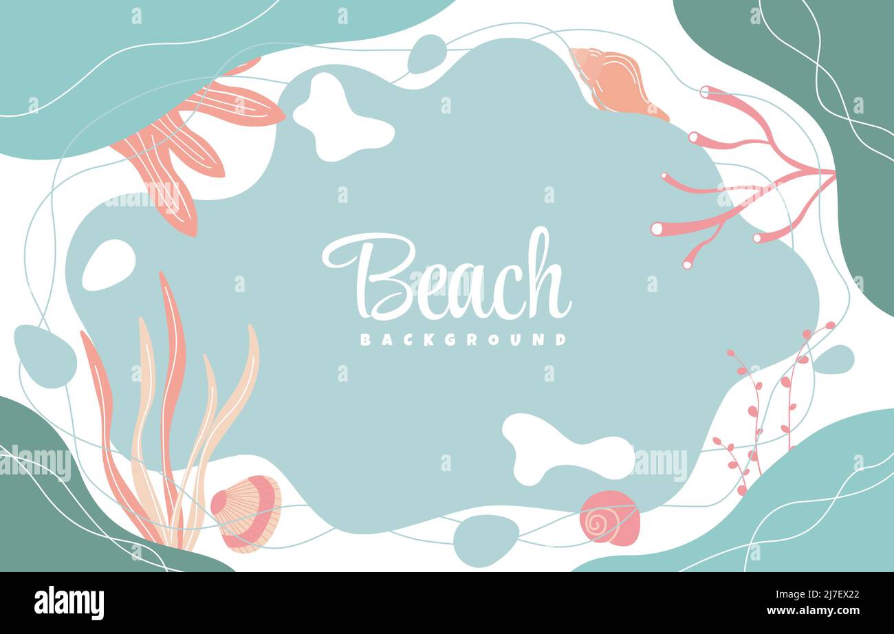 Ocean Underwater Life Sea Beach Text Space Background Illustration de Vecteur