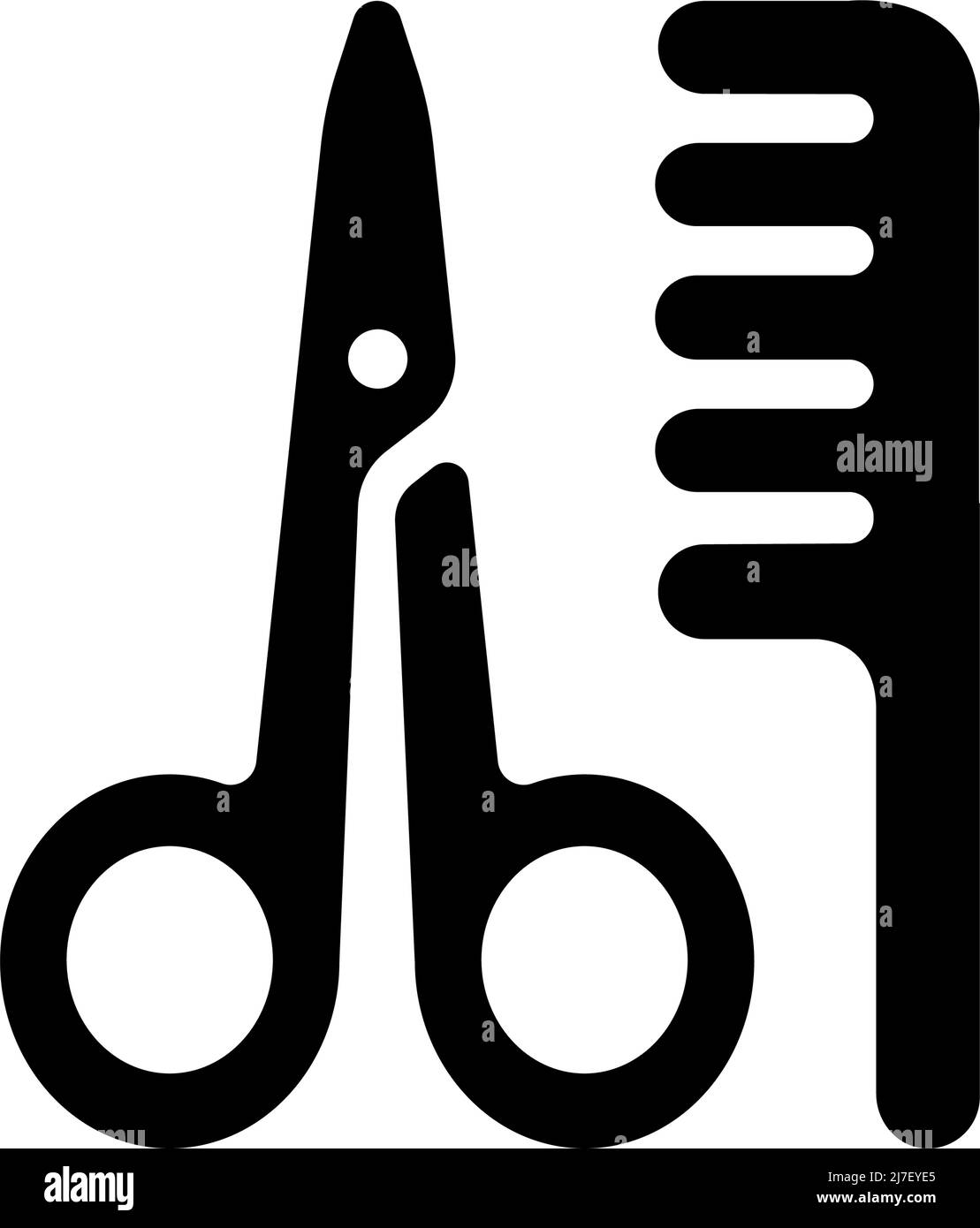 Illustration de l'icône représentant un symbole de coiffeur, de coupe de cheveux et de coupe Illustration de Vecteur