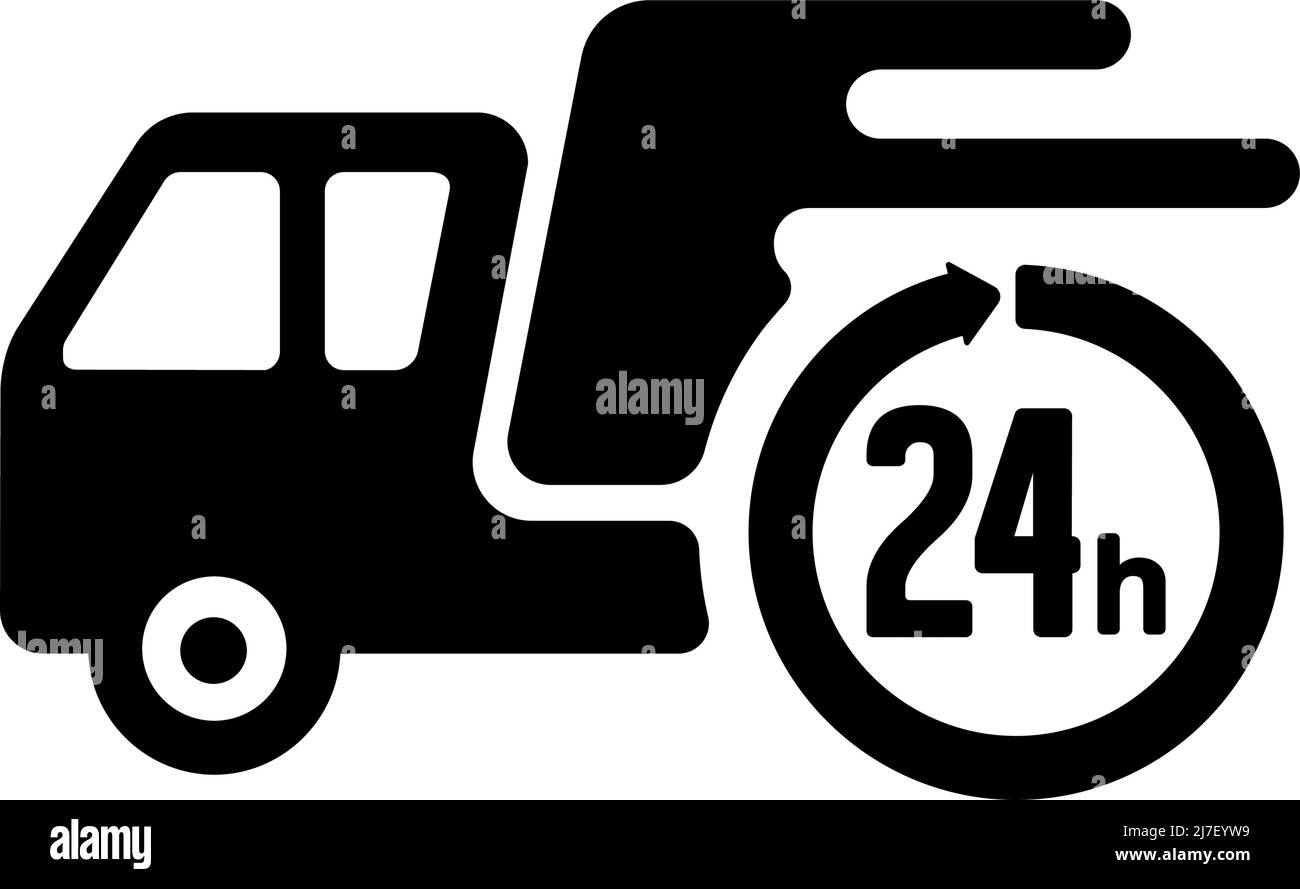 Illustration de l'icône de vecteur livraison express, livraison rapide (dans les 24 heures) Illustration de Vecteur