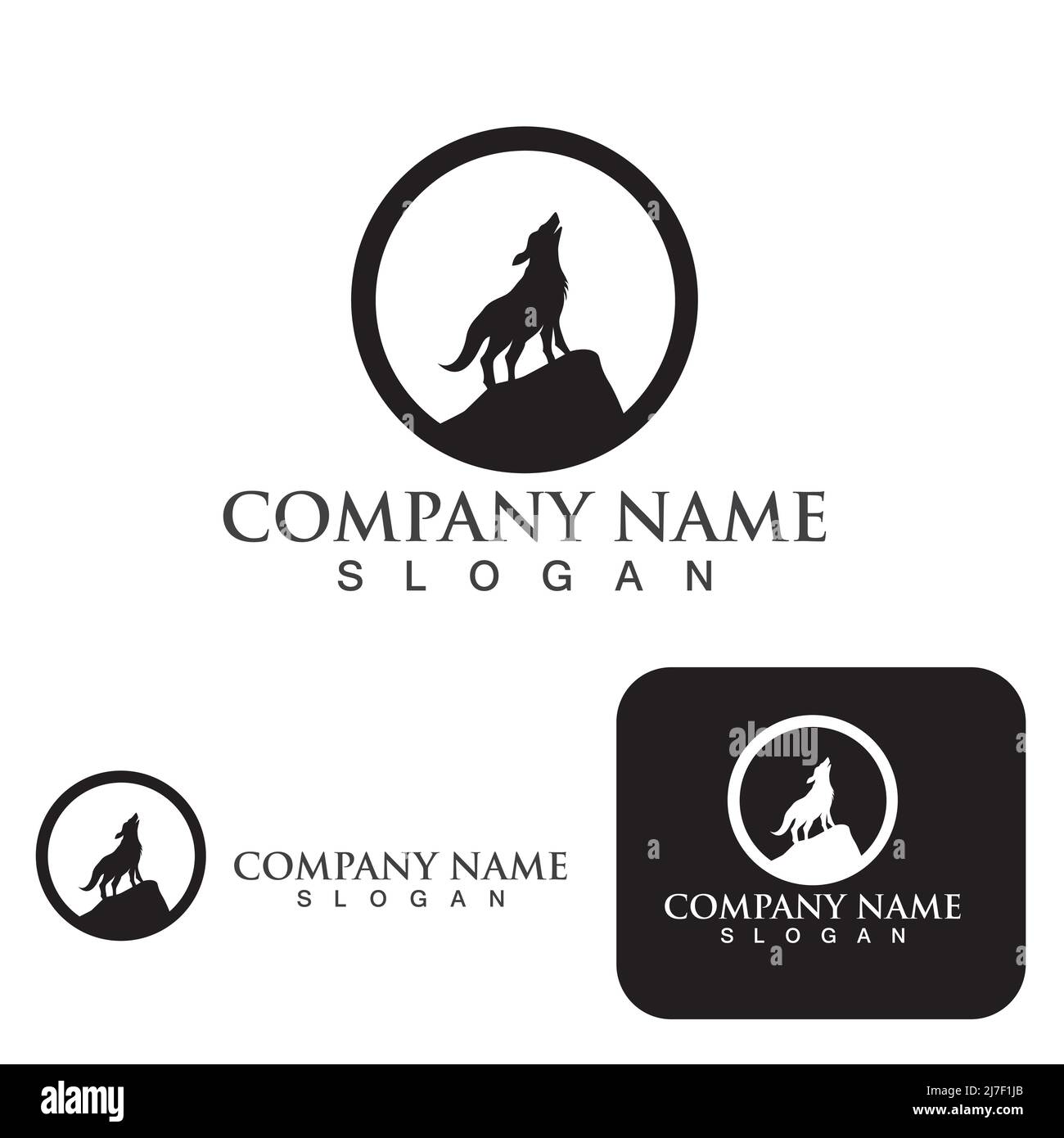 Logo loup Template vector illustration design Illustration de Vecteur