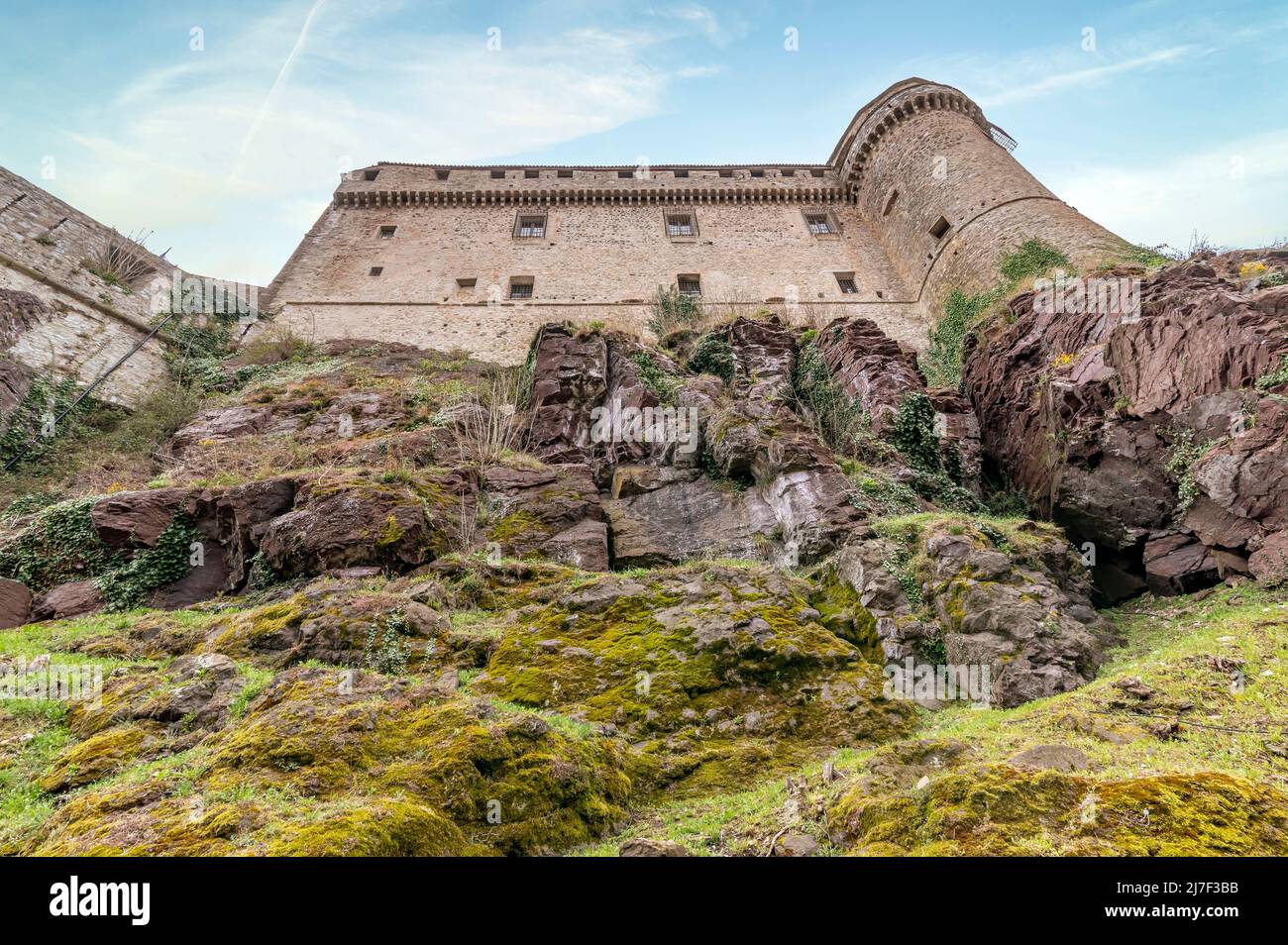Vue de fond de l'ancien et imposant château de Bardi, Parme, Italie Banque D'Images