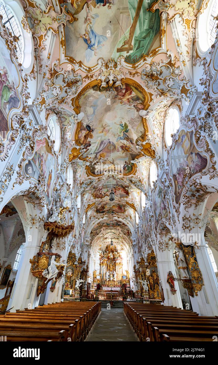 Allemagne Bavière route romantique. Rottenbuch. Eglise Maria Geburt Banque D'Images