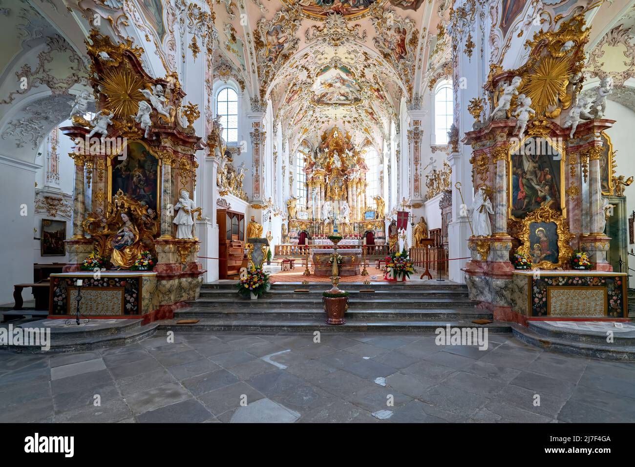 Allemagne Bavière route romantique. Rottenbuch. Eglise Maria Geburt Banque D'Images