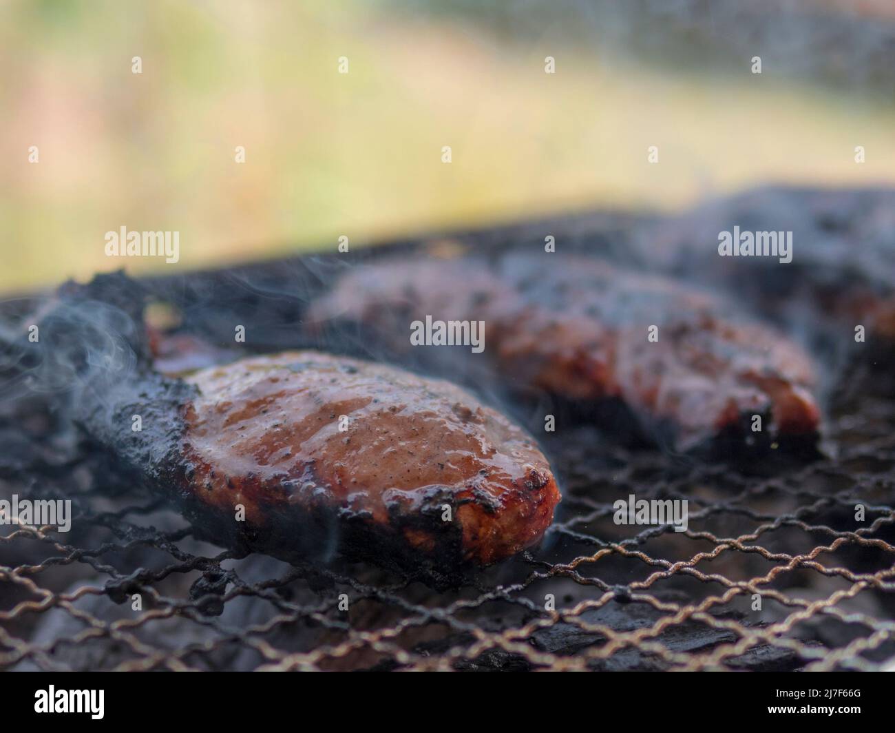 Viande de porc grillée. Banque D'Images
