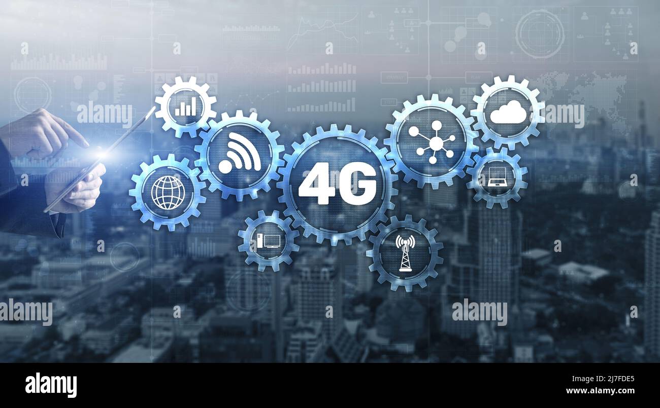 4G concept de télécommunication de connexion Internet haut débit Banque D'Images