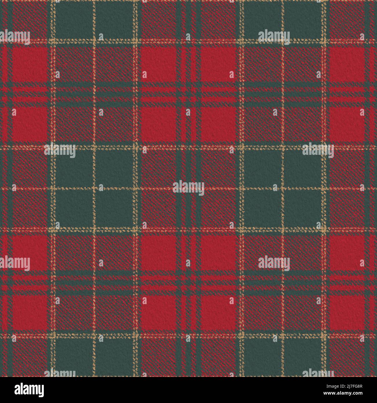 Tissu brossé sans couture motif écossais de Noël Banque D'Images