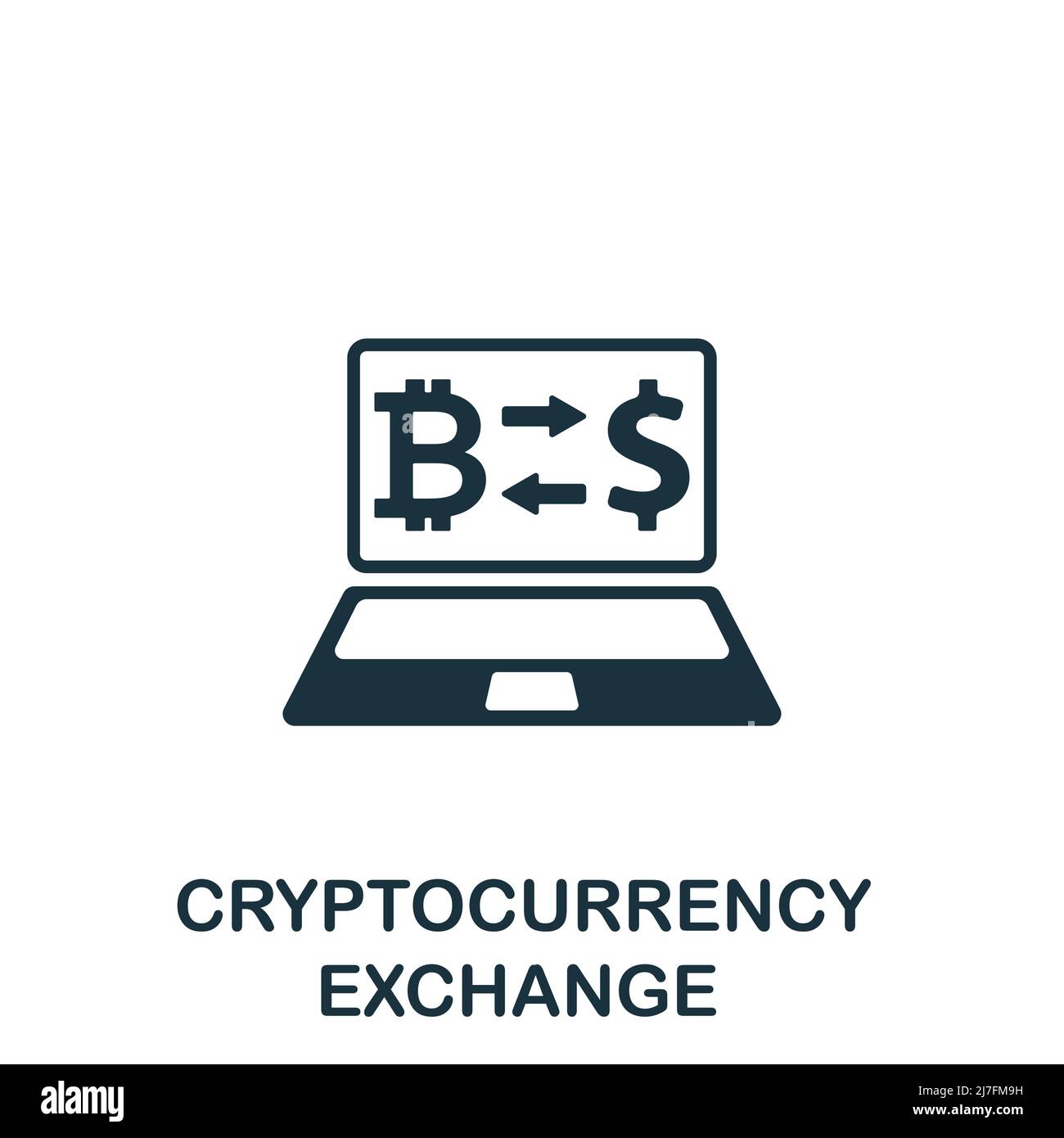 Icône CryptocurrencyExchange. Icône monochrome de crypto-monnaie simple pour les modèles, la conception Web et les infographies Illustration de Vecteur