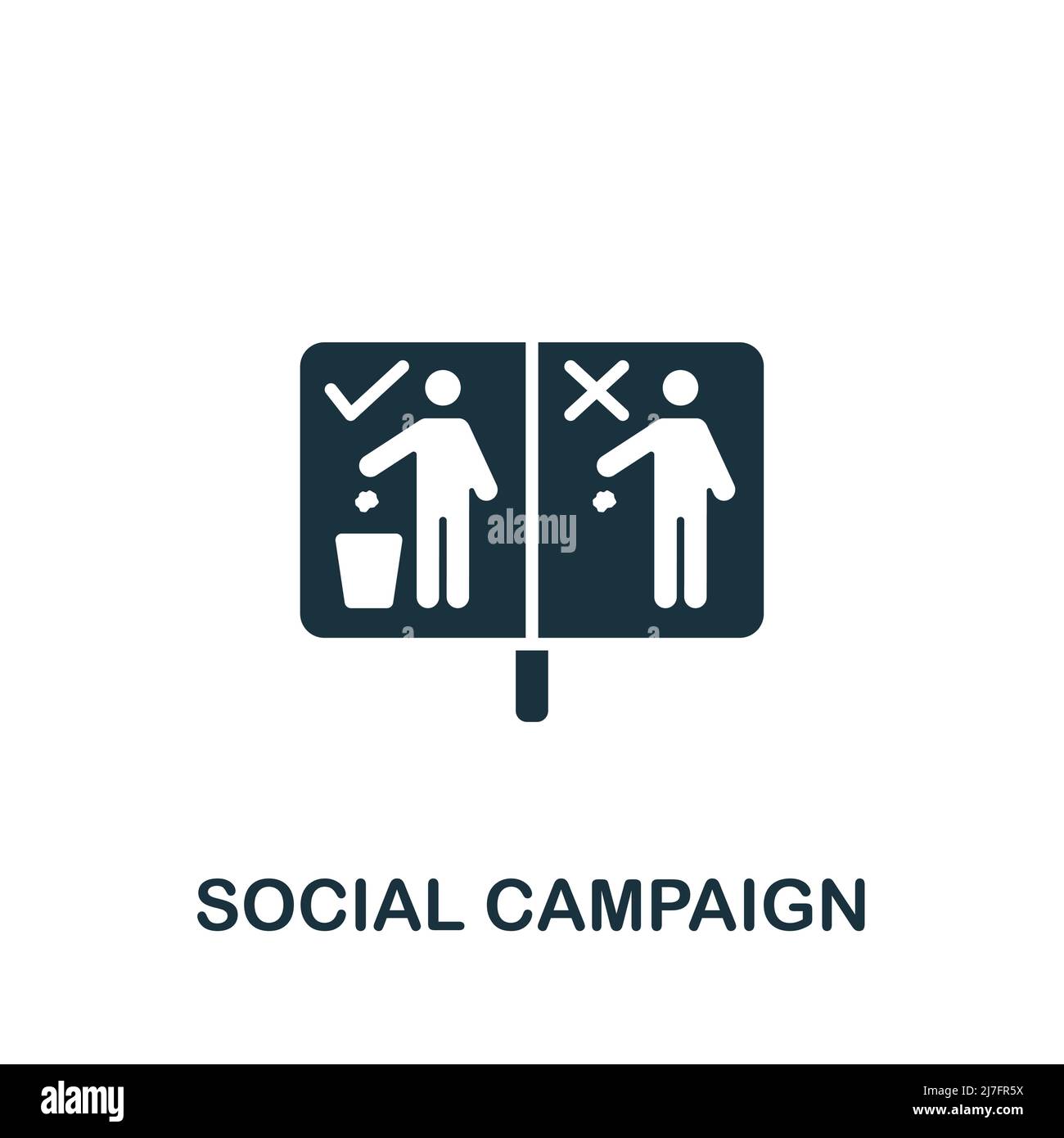 Icône de campagne sociale. Monochrome simple Digital Marketing icône pour modèles, web design et infographies Illustration de Vecteur