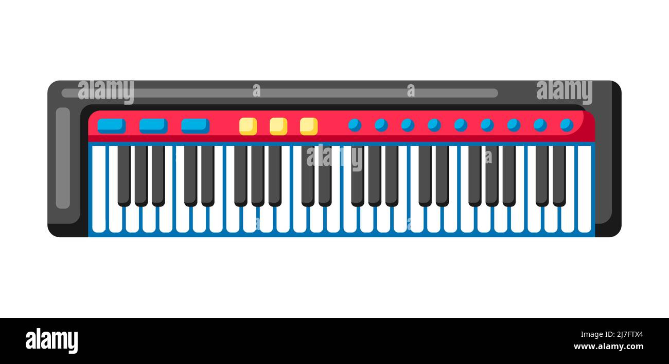 Illustration de synthétiseur électrique musical. Image créative de fête musicale ou de festival. Illustration de Vecteur