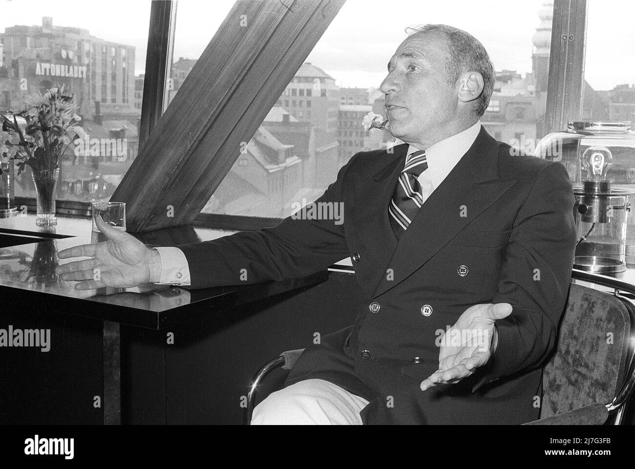 Mel Brooks. Réalisateur et acteur américain. Photo 1974 lors d'une conférence de presse lors d'une visite en Suède. Banque D'Images