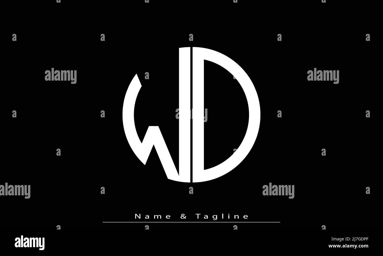 Lettres de l'alphabet initiales Monogram logo WD , DW Illustration de Vecteur