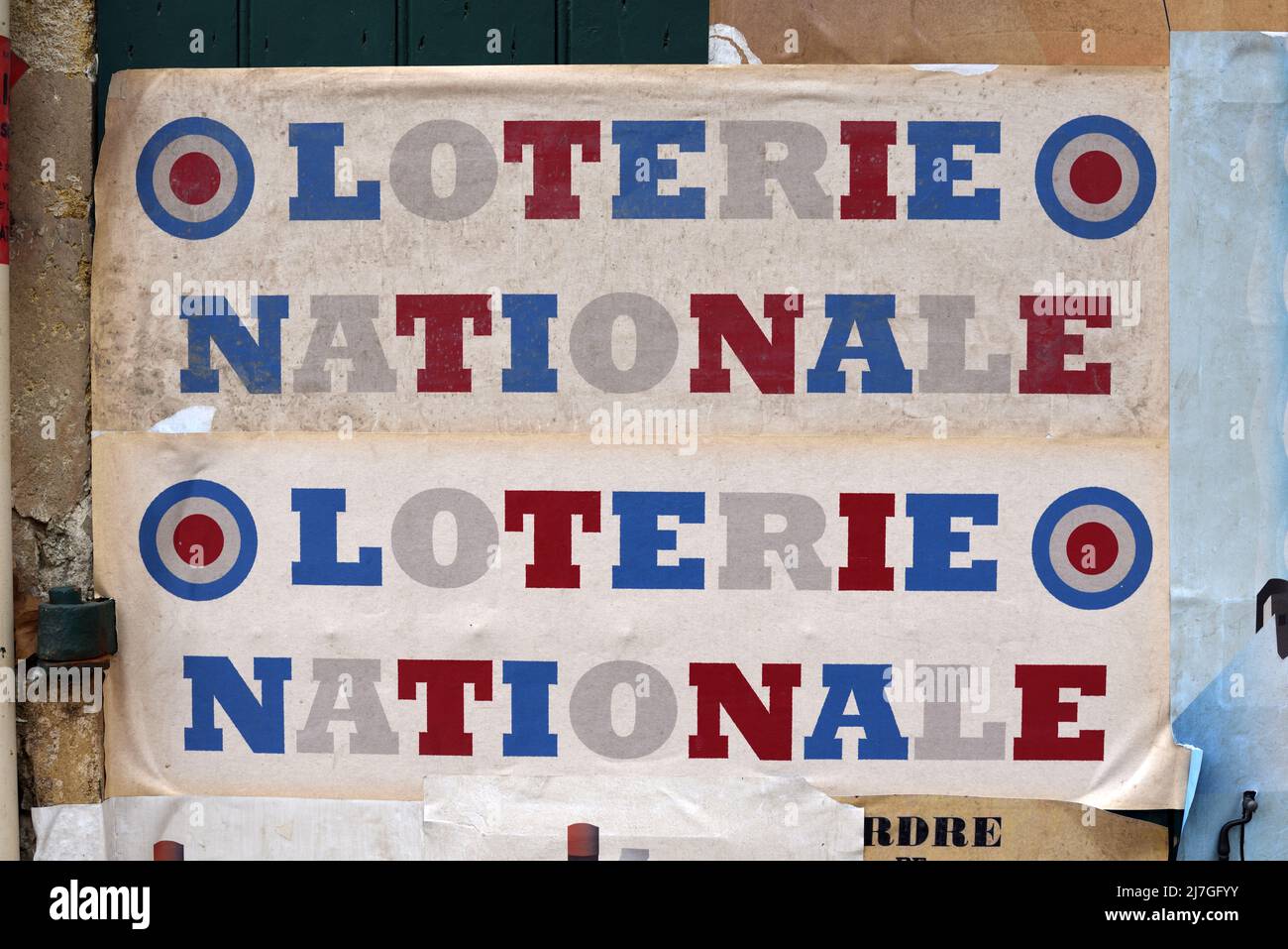 Affiche ancienne ou affiche ancienne pour la Loterie nationale française ou la Loterie nationale France Banque D'Images