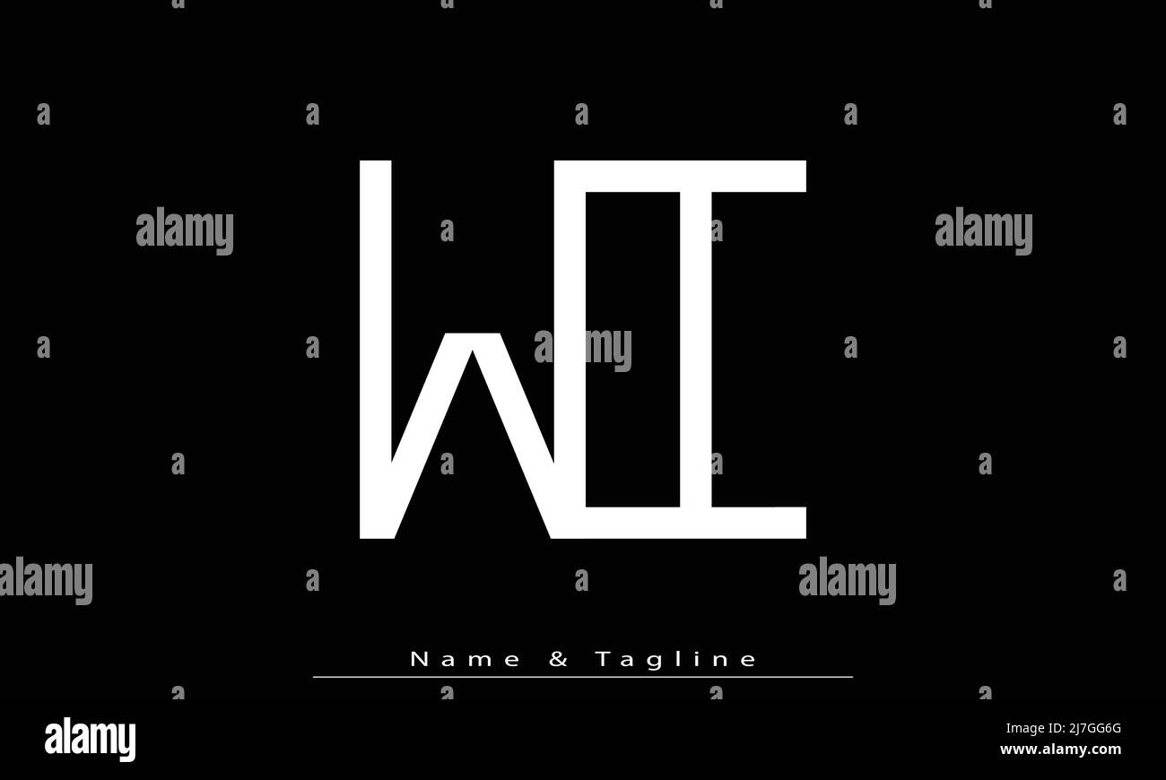 Lettres de l'alphabet initiales Monogram logo WI , IW Illustration de Vecteur