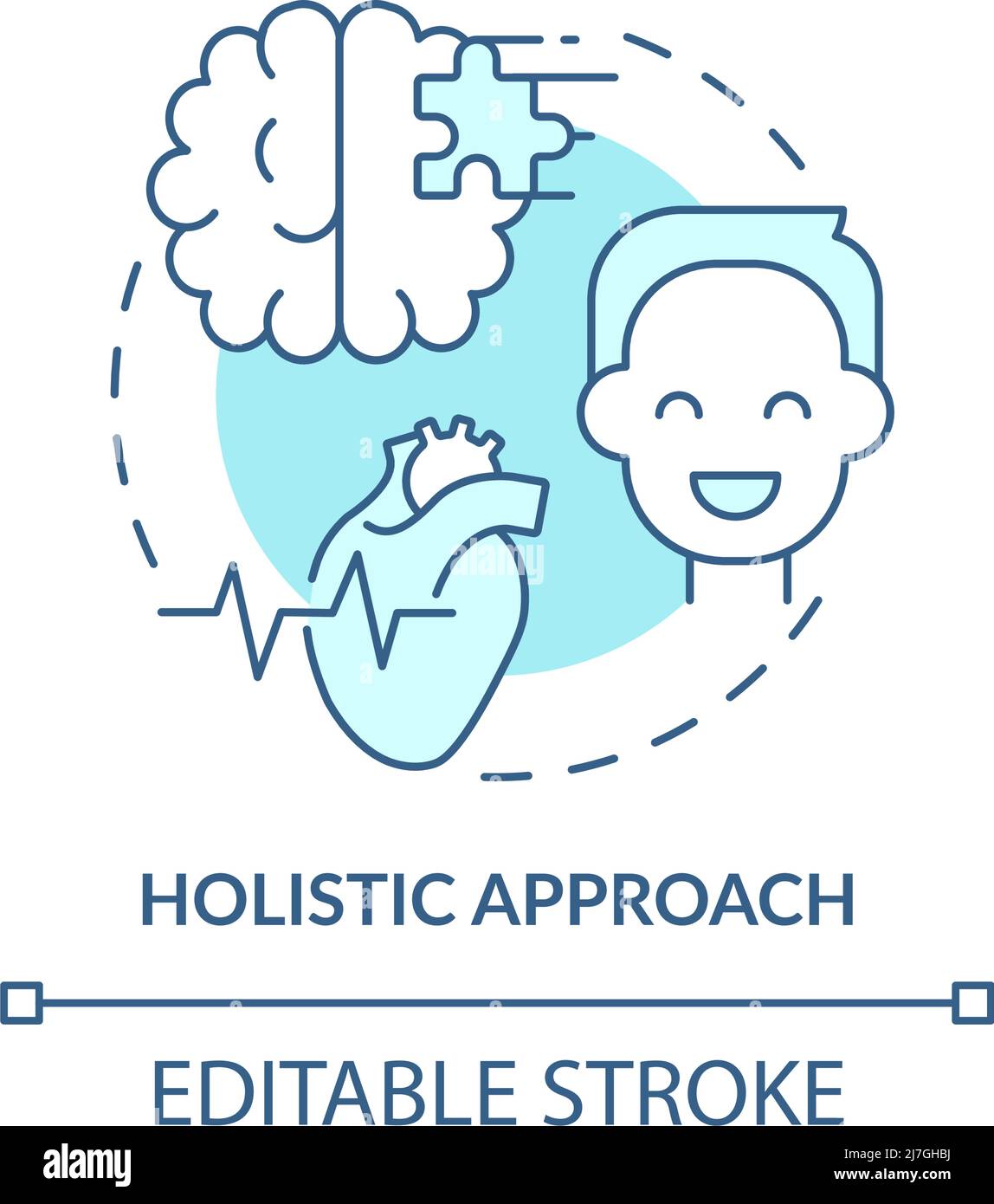 Icône concept turquoise approche holistique Illustration de Vecteur