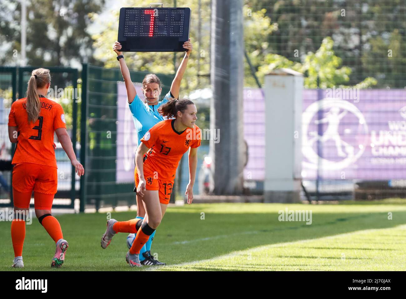 ZENICA, BOSNIE-HERZÉGOVINE - 9 MAI : Maud Rutgers des pays-Bas lors du match de l'UEFA European Women's U17 Championship entre les pays-Bas et le Danemark au centre d'entraînement de football FF BH le 9 mai 2022 2022 à Zenica, Bosnie-Herzégovine (photo par Nikola Krstic/Orange Pictures) Banque D'Images
