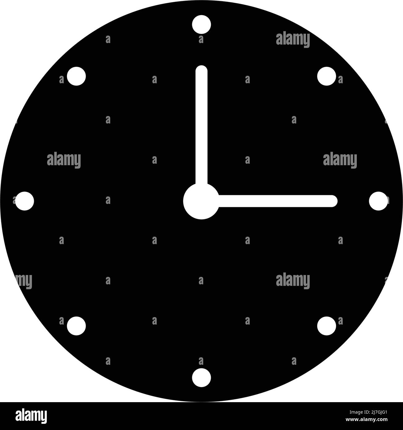 Icône représentant une silhouette d'horloge avec les mains des heures et des minutes. Vecteur modifiable. Illustration de Vecteur
