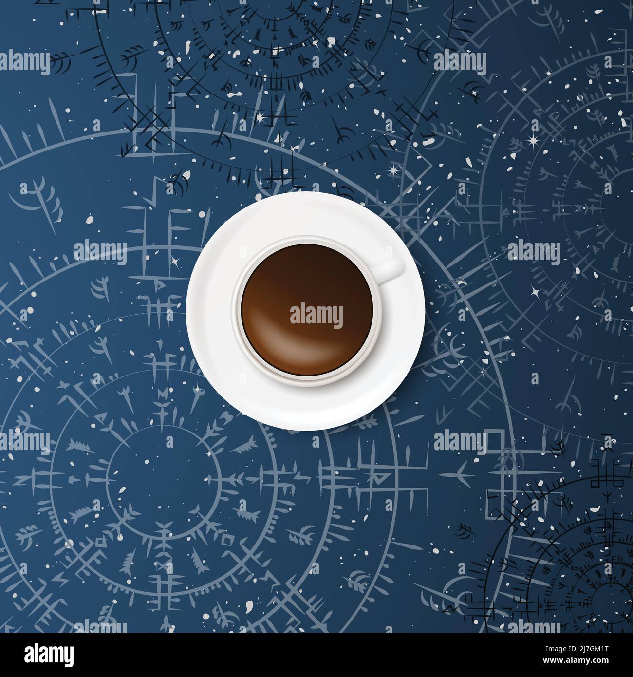 Papier peint Magic Dark Coffee Space Illustration de Vecteur