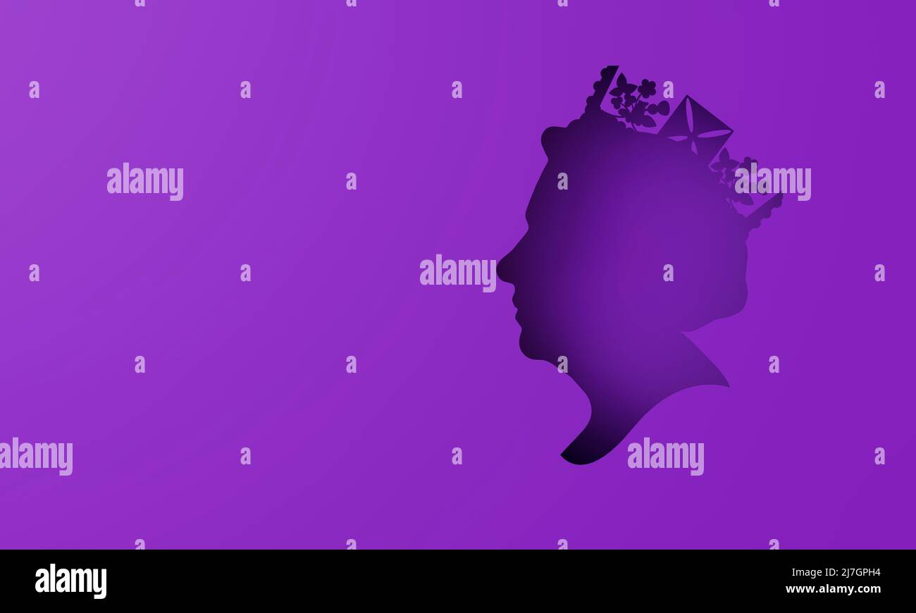 Profil de sa majesté la reine Elizabeth. 3D rendu Banque D'Images