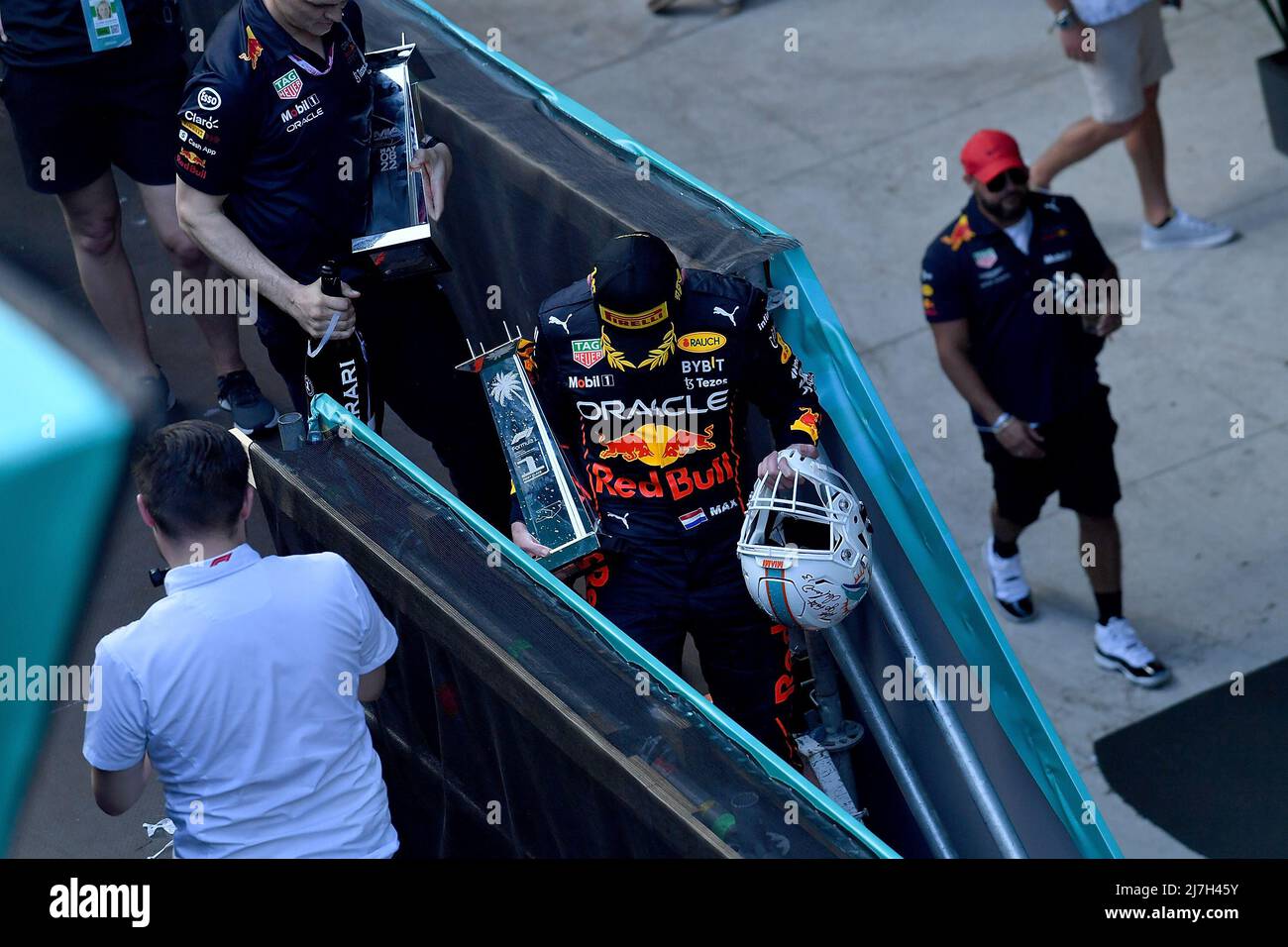 Miami, États-Unis. 08th mai 2022. 08.05.2022, Miami International Autodrome, Miami, FORMULE 1 CRYPTO.COM GRAND PRIX DE MIAMI, im Bild Podium: Sieger Max Verstappen (NEL), Oracle Red Bull Racing Credit: Independent photo Agency/Alay Live News Banque D'Images