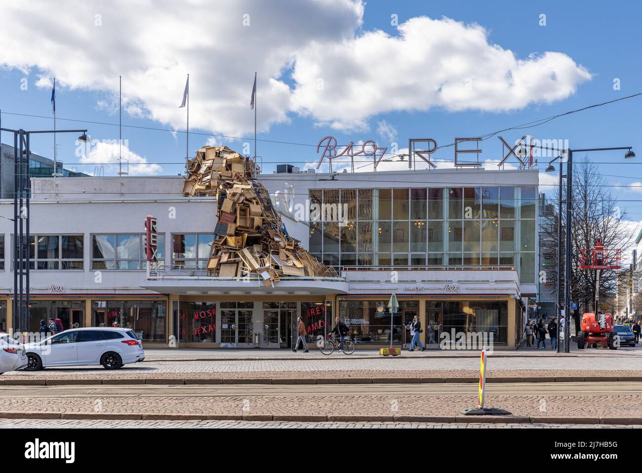 Bio Rex - cinéma à Helsinki, lors d'une journée de printemps Banque D'Images