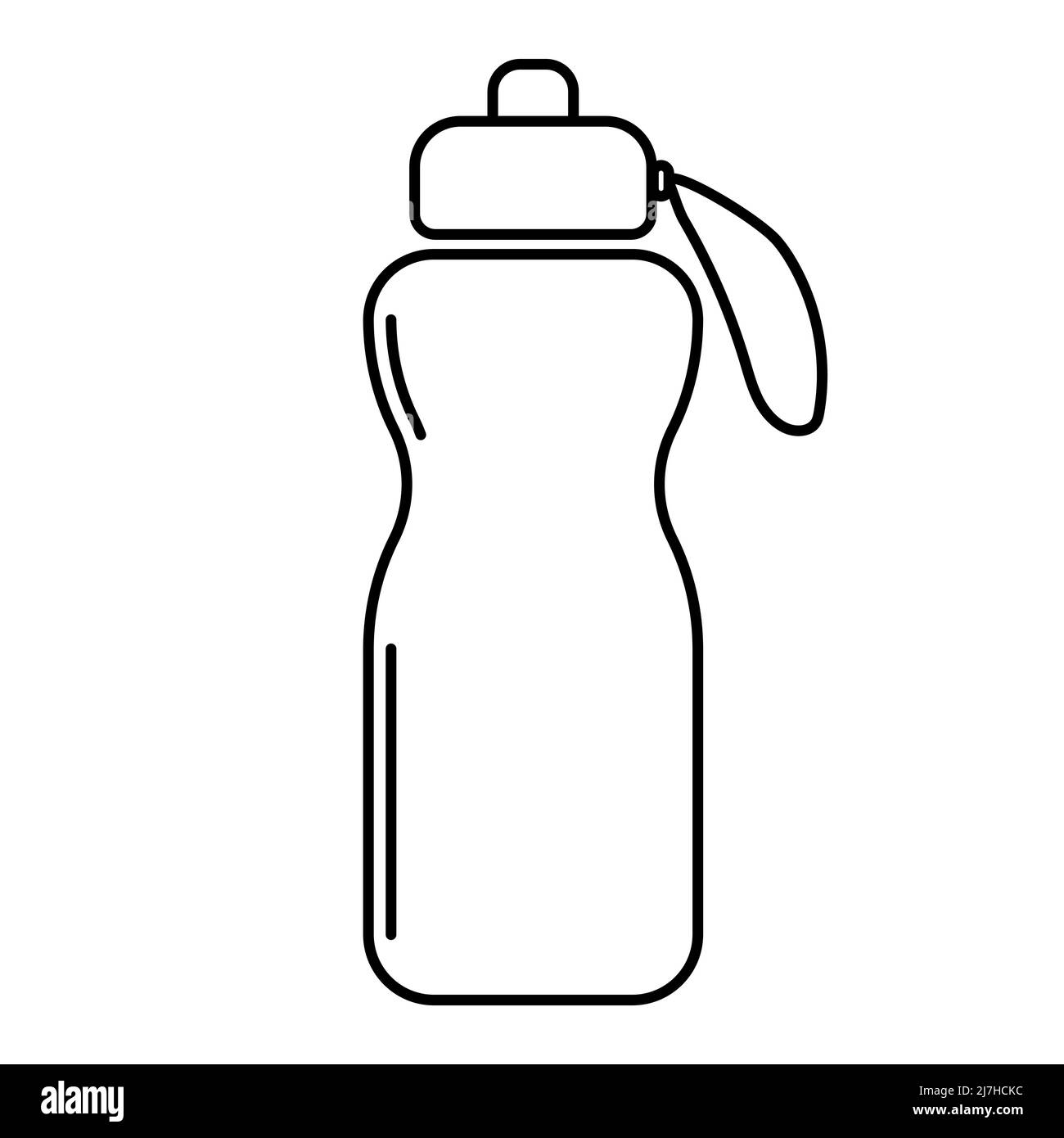 Icône de la ligne de bouteilles d'eau de gym. Illustration vectorielle