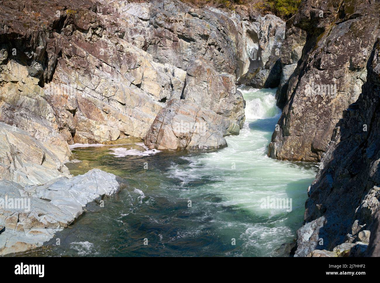 Kennedy River Rapids Île de Vancouver. Rapides sur la rivière Kennedy, au centre de l'île de Vancouver. Colombie-Britannique Canada. Banque D'Images