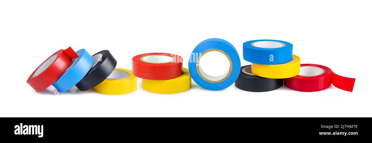 Ruban électrique isolé sur fond blanc Banque D'Images