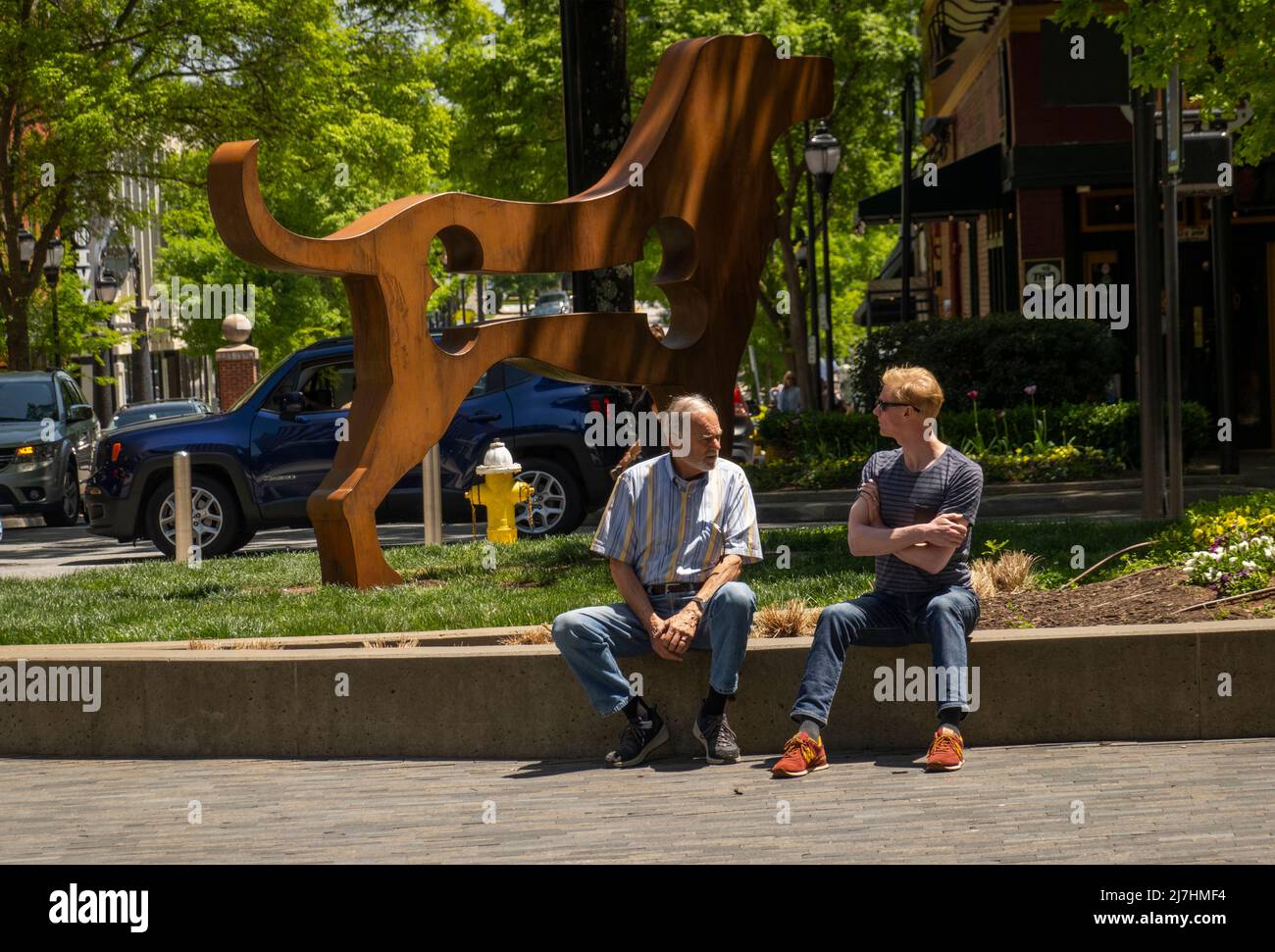 Sculpture Big Dog à Greenville en Caroline du Sud Banque D'Images