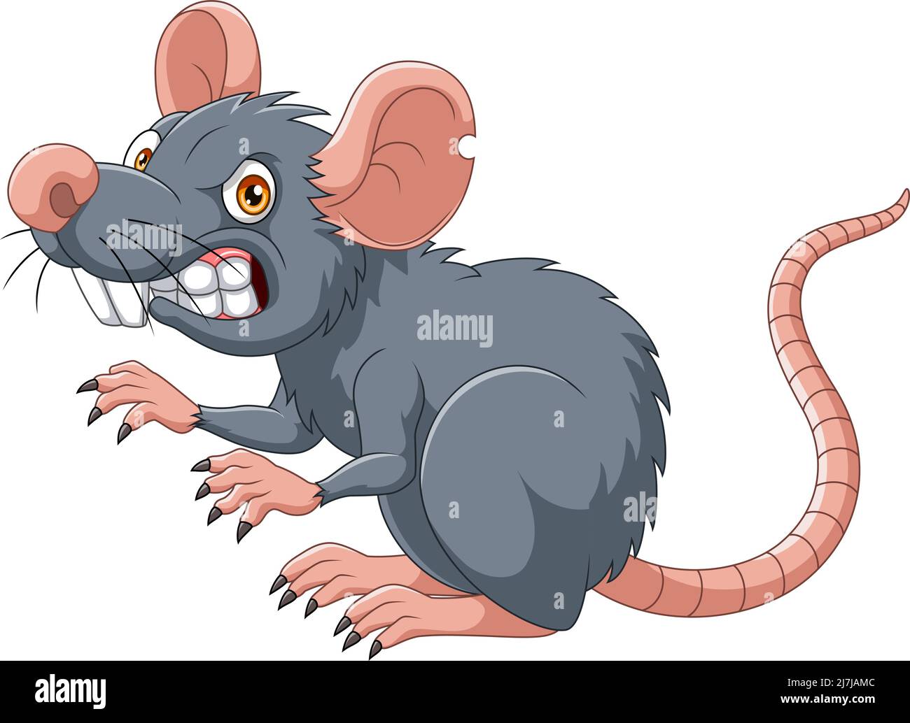 Cartoon rat avec l'expression de colère Illustration de Vecteur