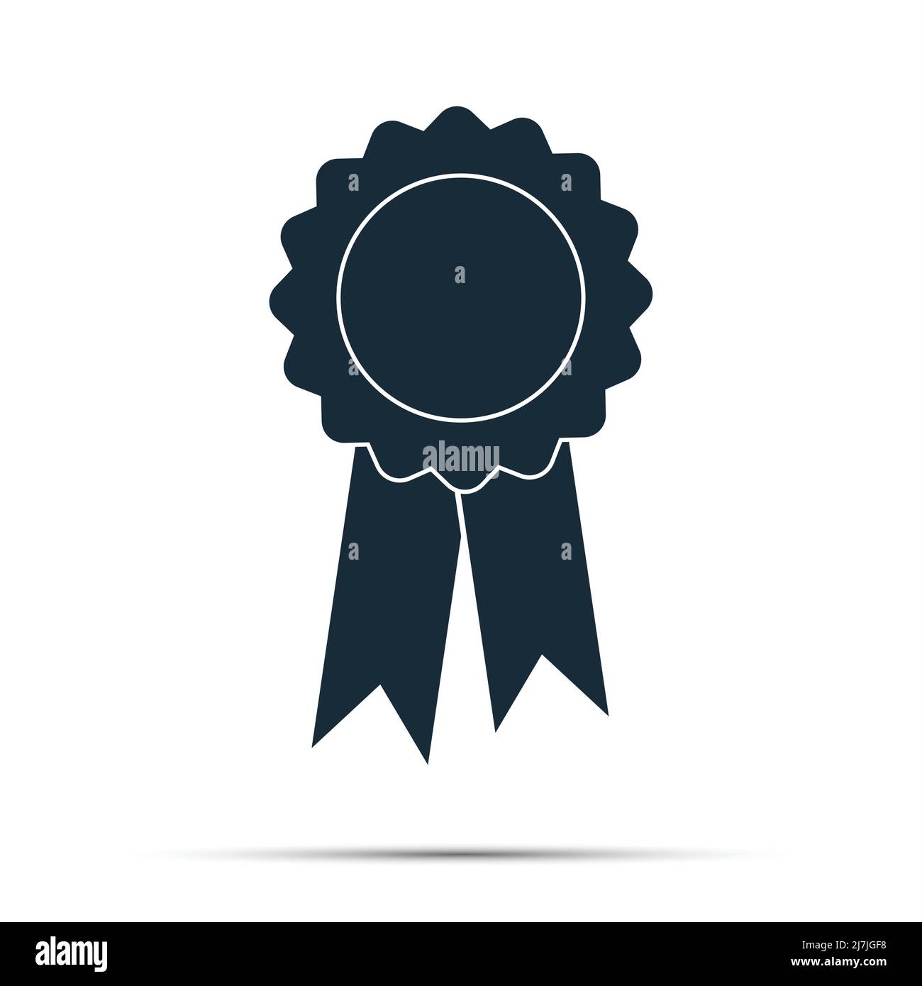 Icône de récompense avec ombre sur fond blanc, illustration vectorielle. Symboles pour votre logo de conception de site Web, interface utilisateur, illustration vectorielle Illustration de Vecteur