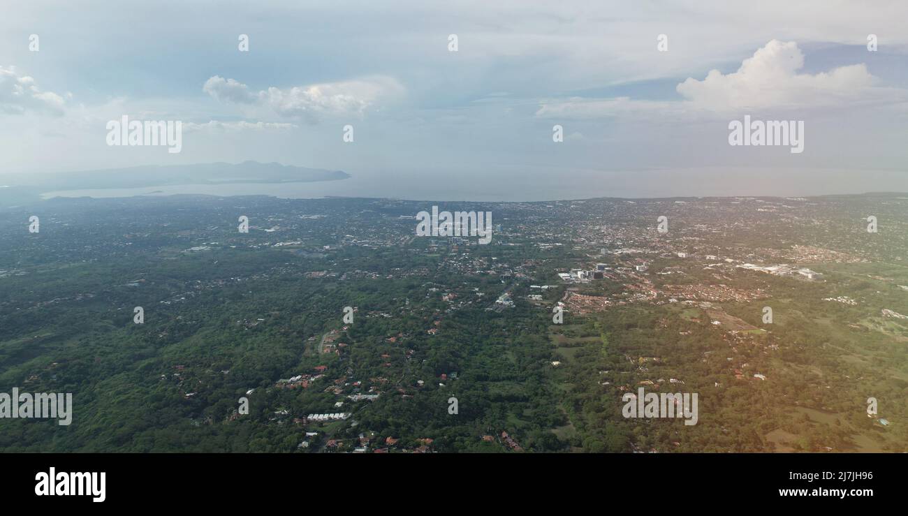 Panorama de la ville de Managua vue aérienne de drone Banque D'Images