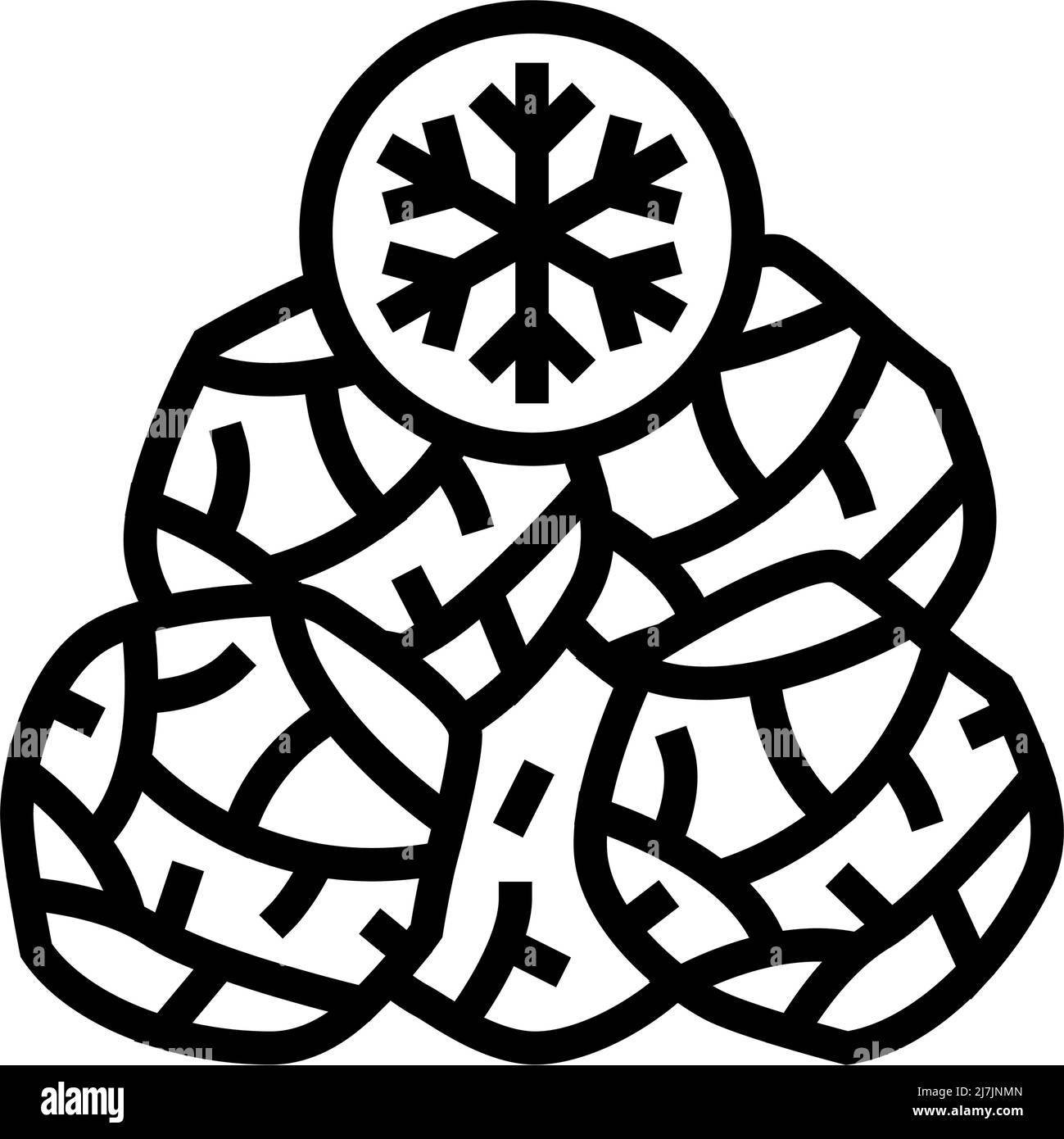 illustration vectorielle de l'icône représentant une ligne d'épinards surgelée Illustration de Vecteur