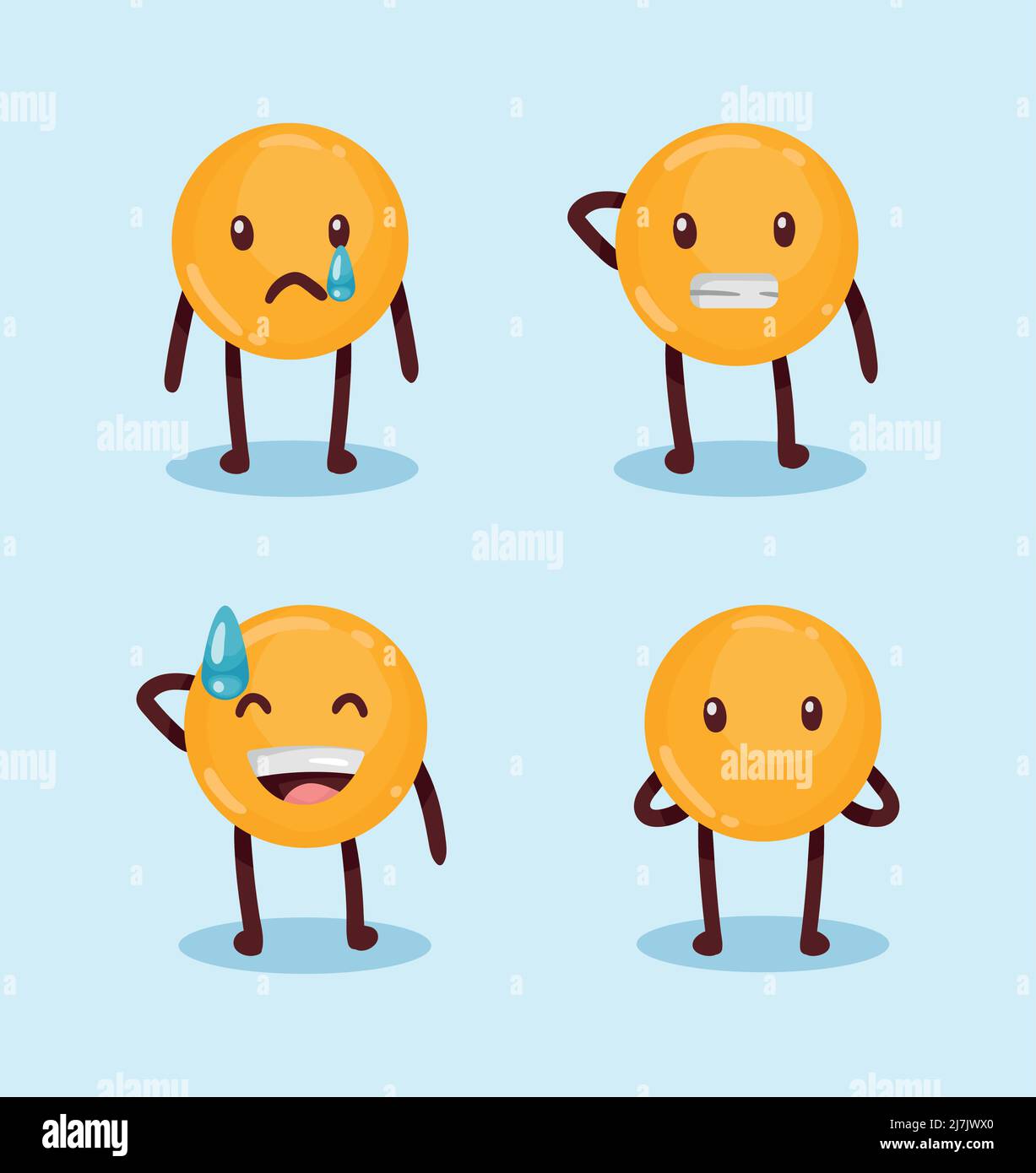 icônes de quatre émoticônes Illustration de Vecteur