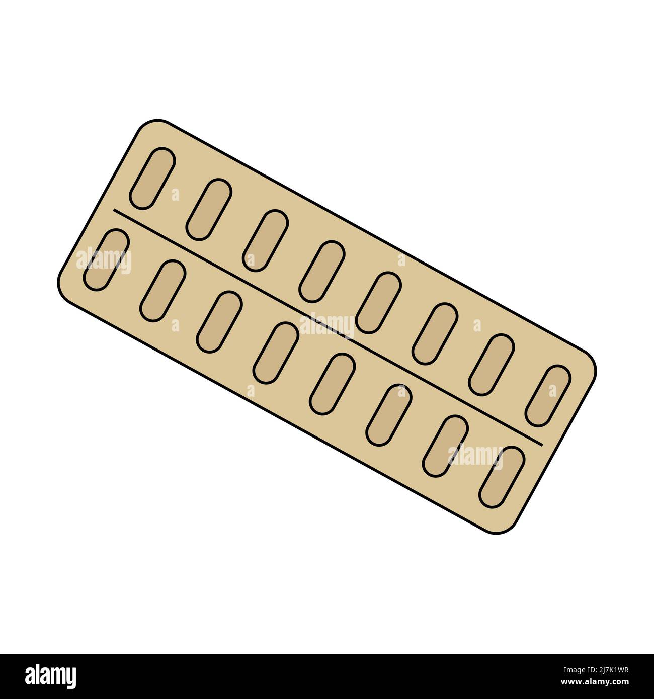 Comprimés blister. Comprimés dans un blister. Illustration vectorielle plate. Illustration de Vecteur
