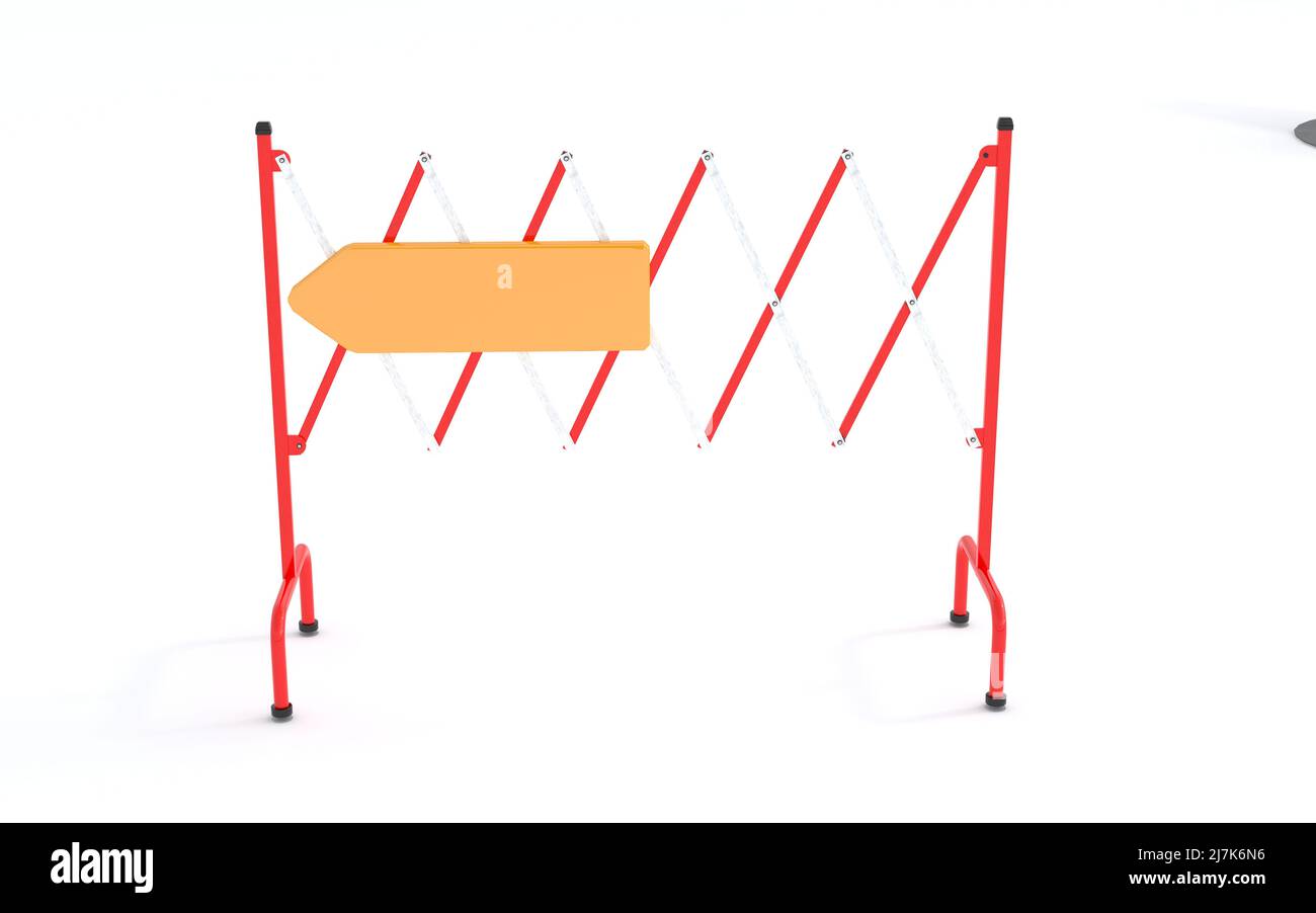 Mise en œuvre du trafic isolée sur fond blanc. 3D rendu. Banque D'Images