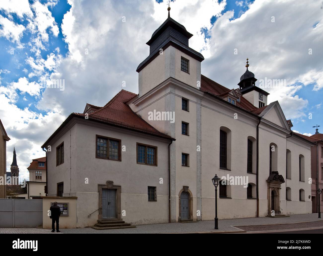 Köthen Anhalt Agneskirche 74613 Ansicht von Nordosten erbaut 1694-99 durch Johann Bernhard Beuchel Gemeindekirche contre Johann Sebastian Bach 1717-23 Banque D'Images