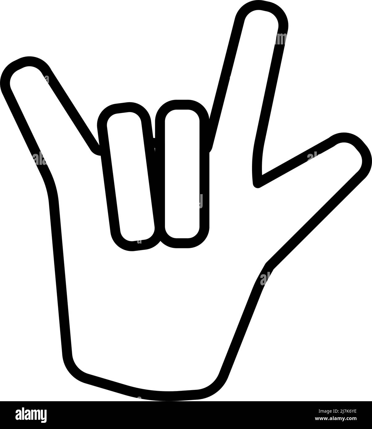 Icône Rock Hand. Contour en gras avec largeur de contour modifiable. Illustration vectorielle. Illustration de Vecteur