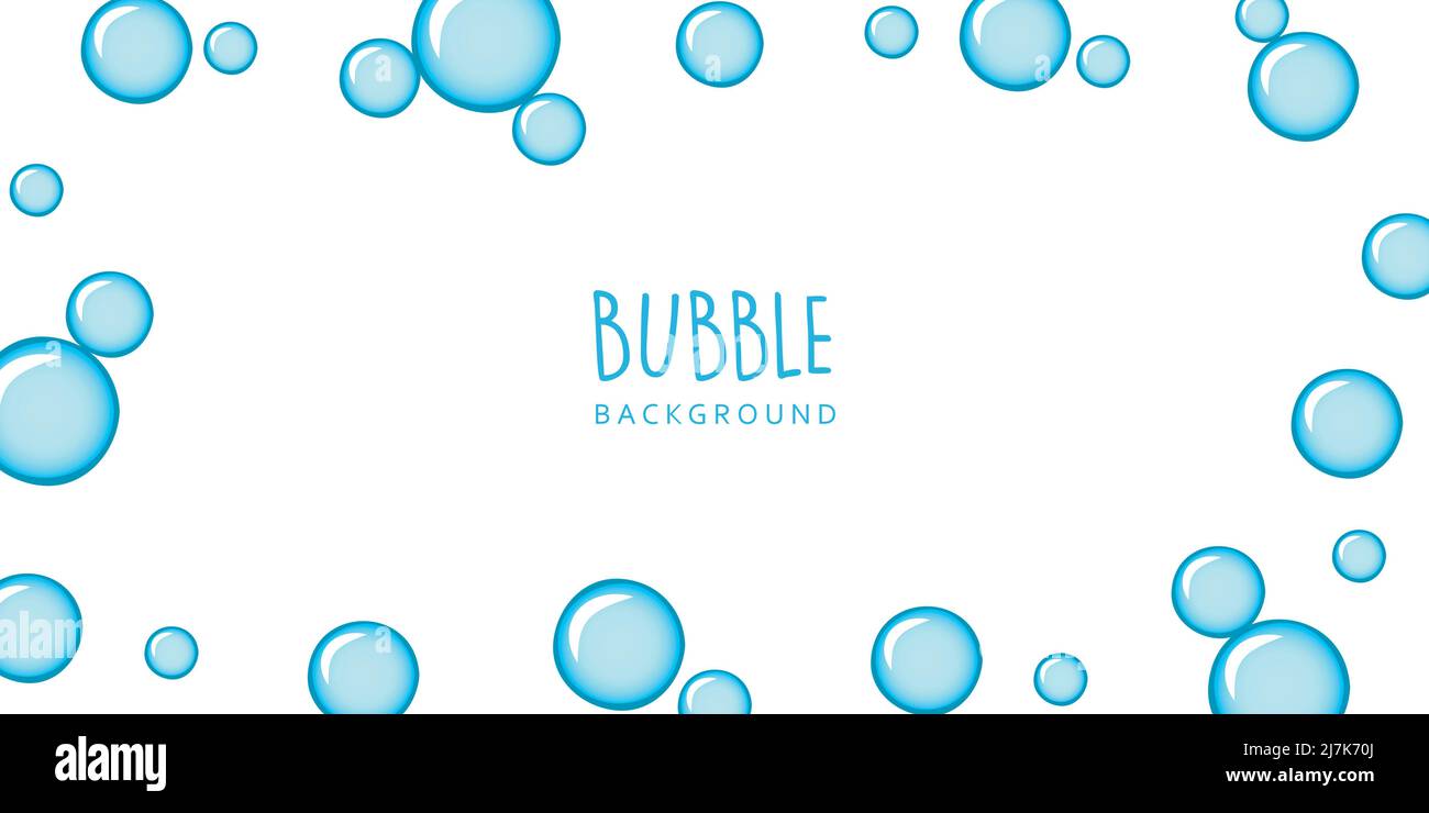 bordure bleue de la bulle de savon isolée sur fond blanc Illustration de Vecteur