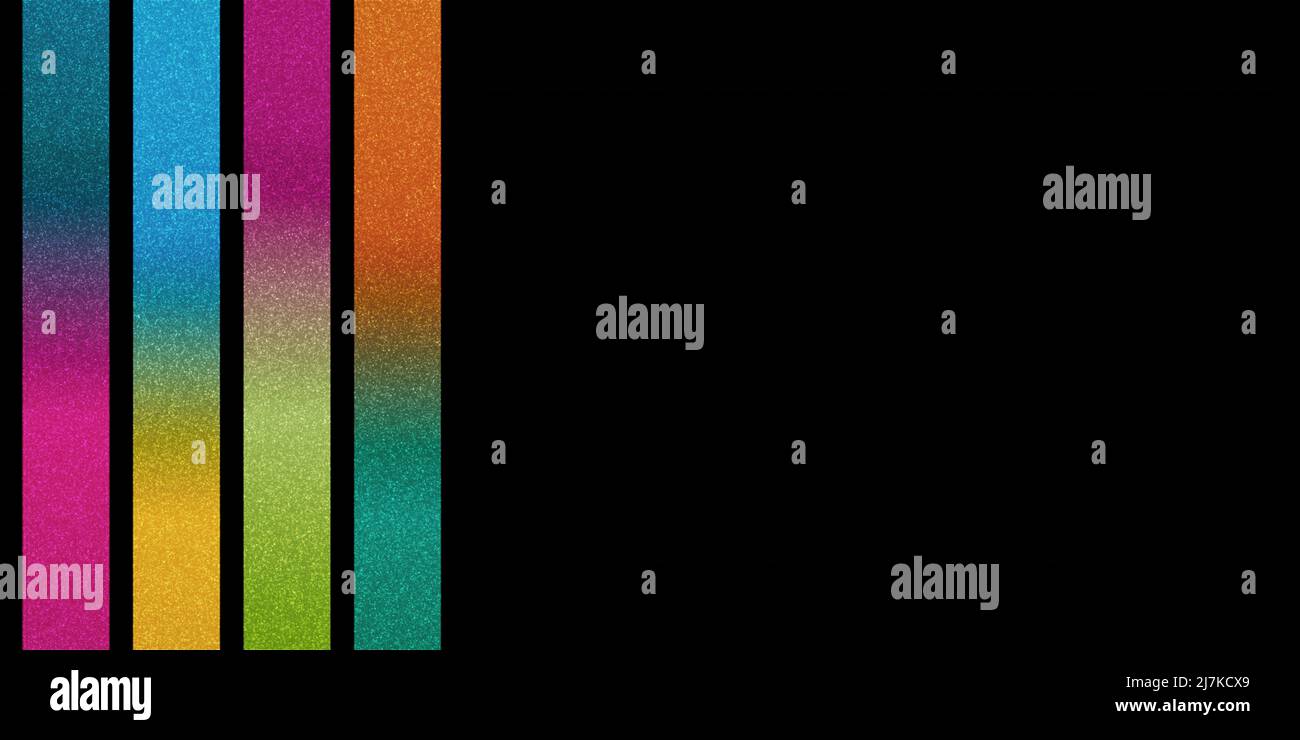 Bannière abstraite multicolore, fond luxueux pailleté, arc-en-ciel, Noir Banque D'Images