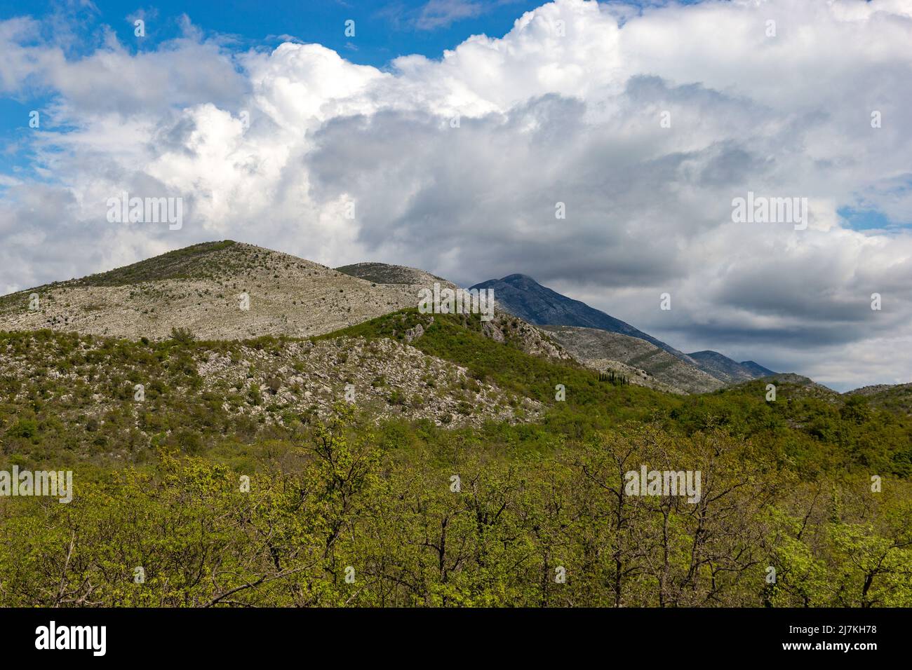 Balcan montagnes dans la région de Konavle près de Dubrovnik. Banque D'Images