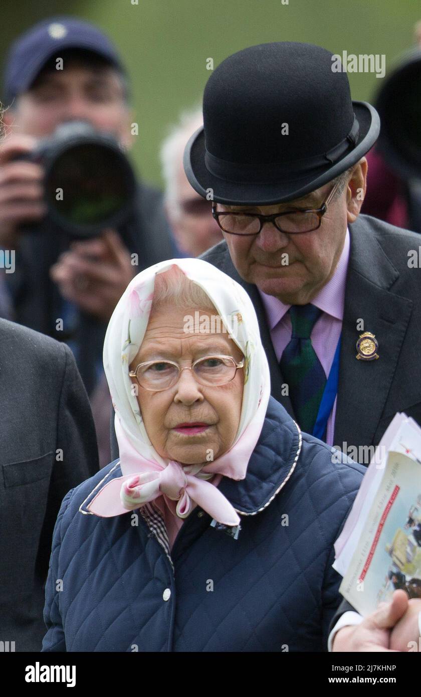 14th mai 2016 Windsor Royaume-Uni la reine Elizabeth au Royal Windsor Horse Show dans le domaine du château de Windsor. Banque D'Images