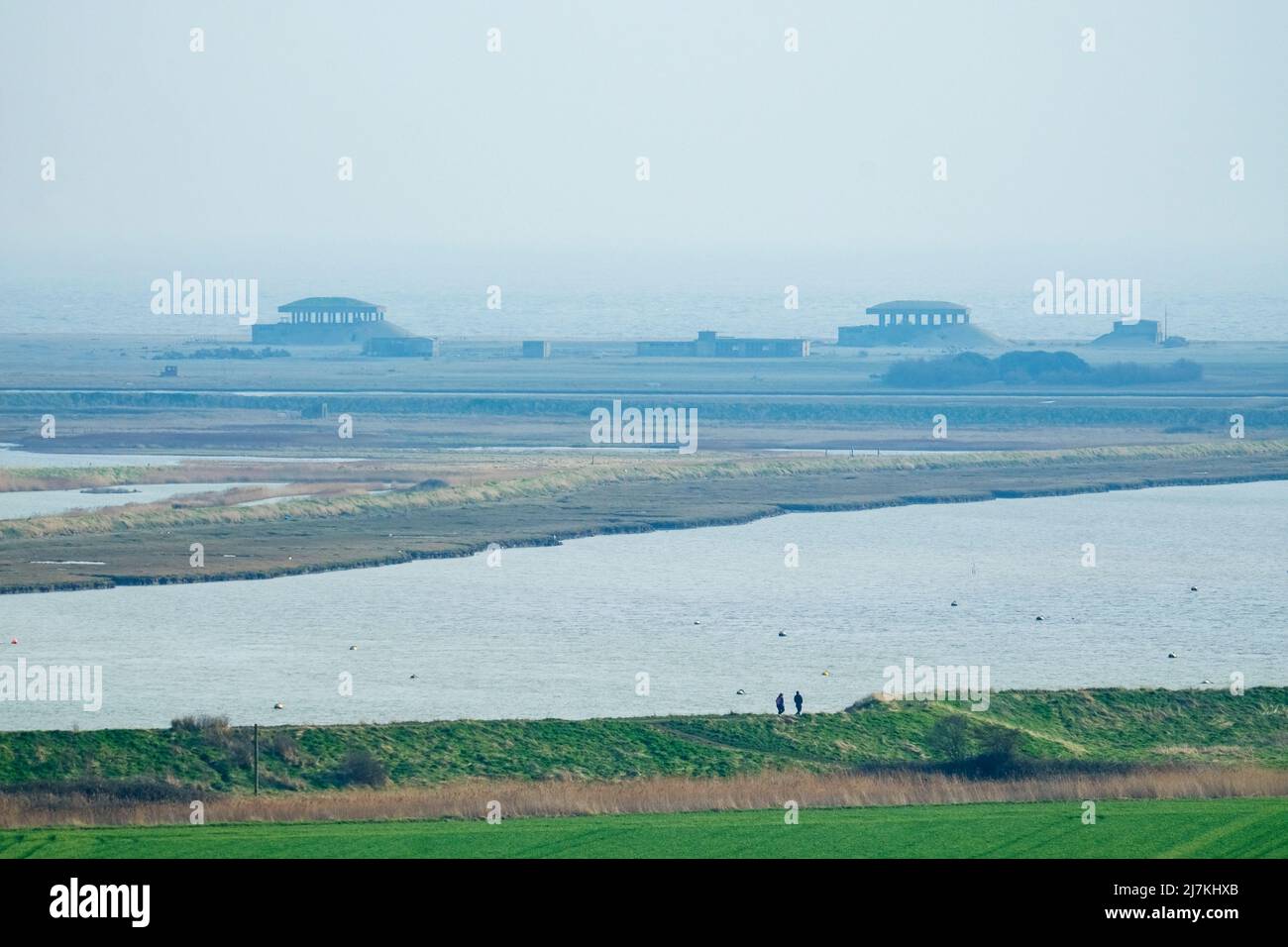 L'ancienne installation d'essais d'armes nucléaires Orfordness Suffolk Angleterre Banque D'Images