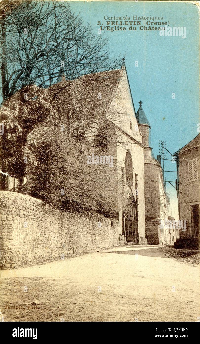 Felletin Département: 23 - Creuse (centre de la France) région: Nouvelle-Aquitaine (anciennement Limousin) carte postale ancienne, fin 19th - début 20th siècle Banque D'Images