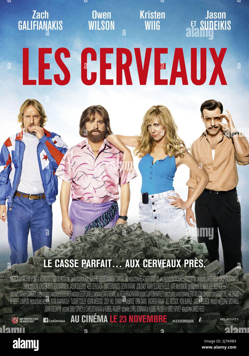 Masterminds année : 2016 USA Directeur : Jared Hess Owen Wilson, Zach Galifianakis, Kristen Wiig , Jason Sudeikis affiche française Banque D'Images