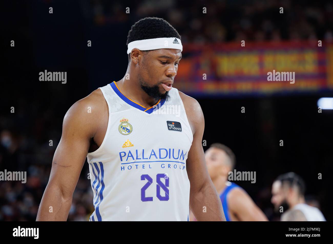 BARCELONE - APR 10: Guerschon Yabusele en action pendant le match de la Ligue ACB entre le FC Barcelone et le Real Madrid au Palau Blaugrana le 10,2022 avril Banque D'Images