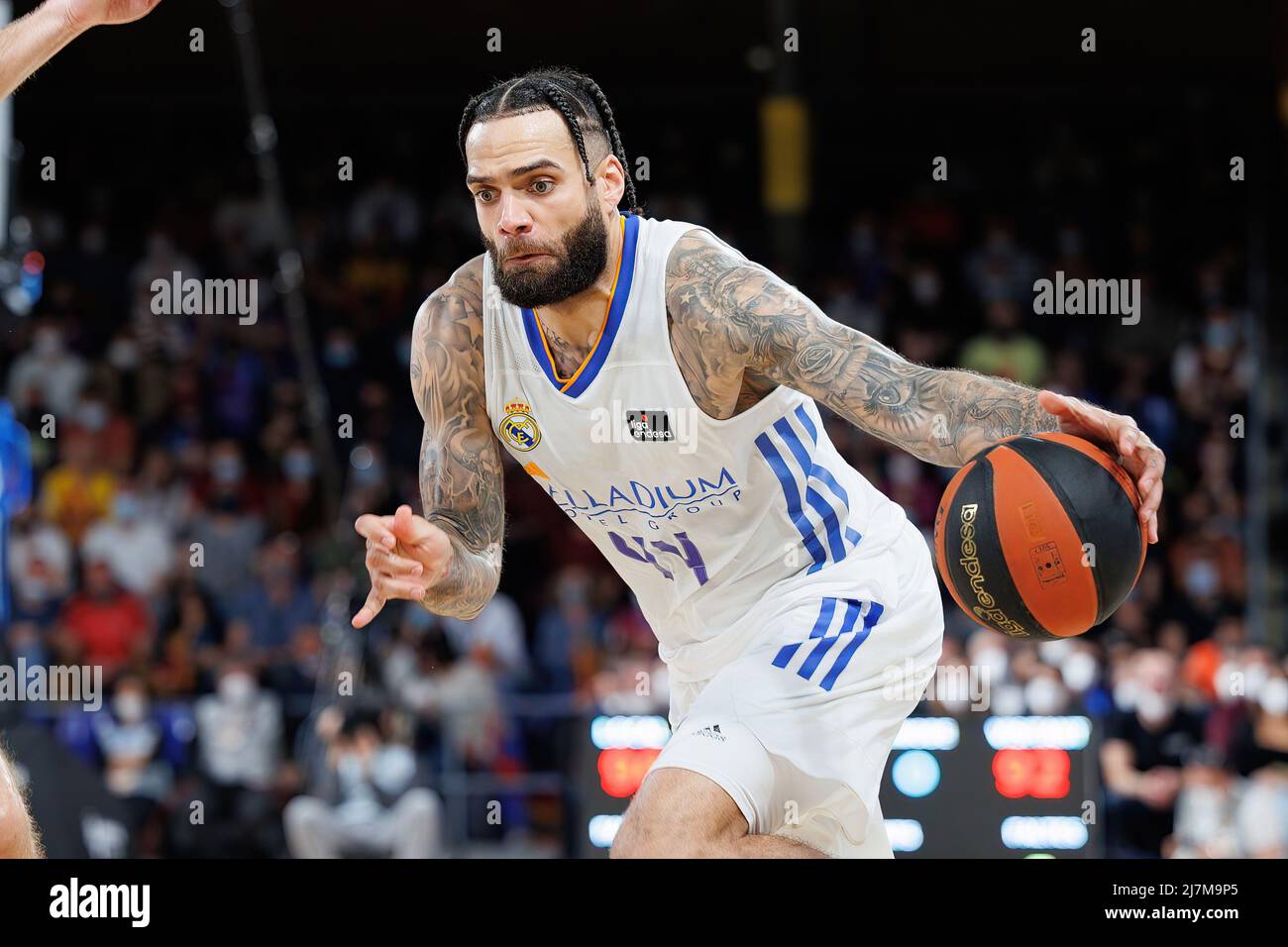 BARCELONE - APR 10: Jeffery Taylor en action pendant le match de la Ligue ACB entre le FC Barcelone et le Real Madrid au Palau Blaugrana le 10,2022 avril en B Banque D'Images