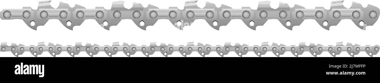 Chaîne de tronçonneuse sur fond blanc. Illustration vectorielle. Illustration de Vecteur